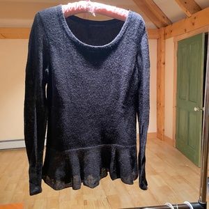 Peruvian connection baby alpaca black sweater